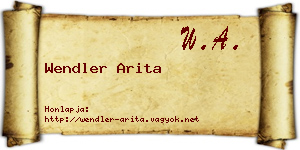 Wendler Arita névjegykártya